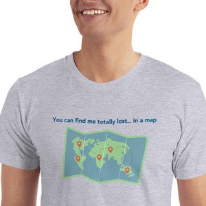 Karte Serie Nr. 2, total verloren in einer Karte T-Shirt, Abenteurer Shirt, Outdoorsman T-shirt, Sportler t
