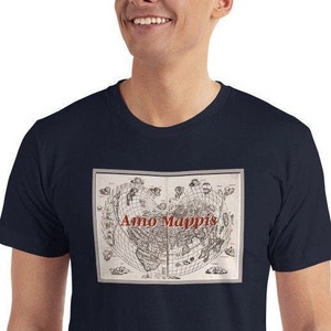 Map Series No. 3 Amo Mappis - Cotton Jersey T-shirt, Adventurer shirts, graphic tees, outdoorsy, map lover tees