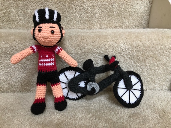 Crochet Bicycle Rider Cyclist Doll Bicycle Rider Doll