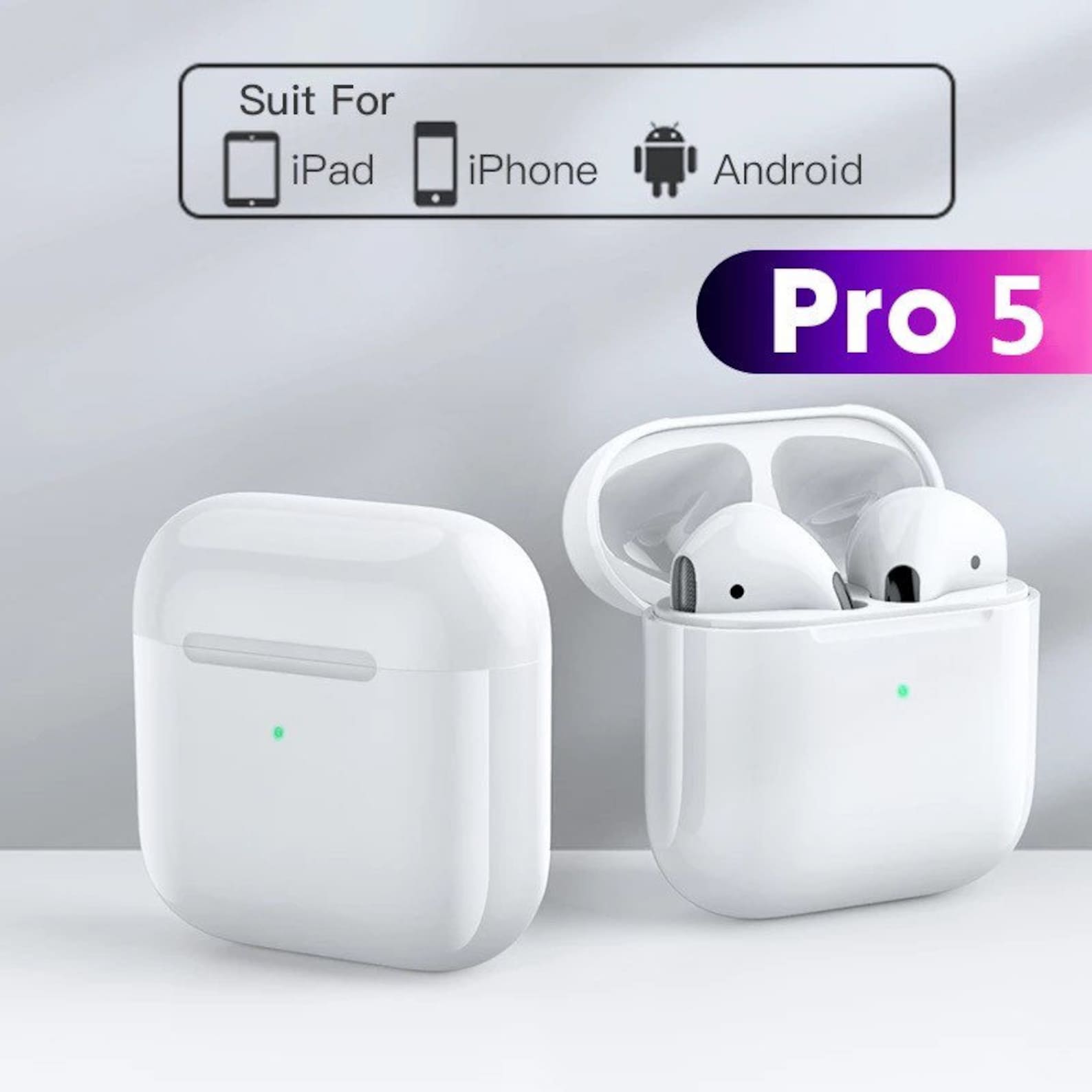 PRO 5 Earpods with charging case Wireless Bluetooth headsets | Etsy