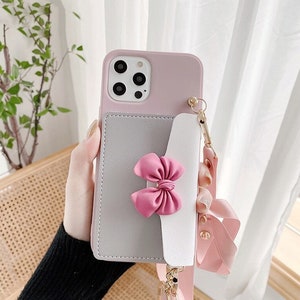 Luxury Cute Card Holder Wallet Phone Cases for iPhone 13 Pro Max 12 11 Pro Max Xs X Xr 7 8 SE 2020 Silicone Back Cover Camera Protection
