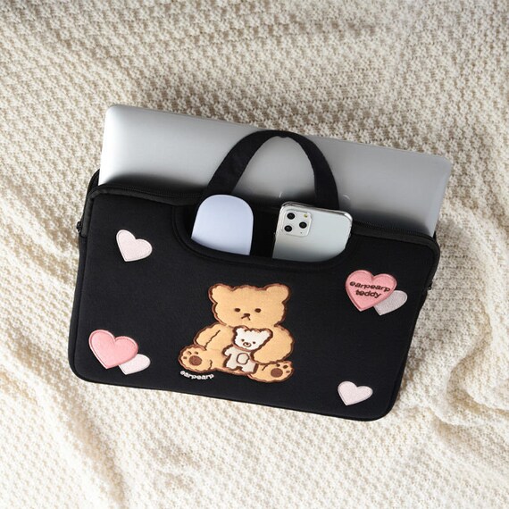 Luxury Cute Bear Laptop Sleeve Liner Bag 11 13 14 15 16 Inch Case