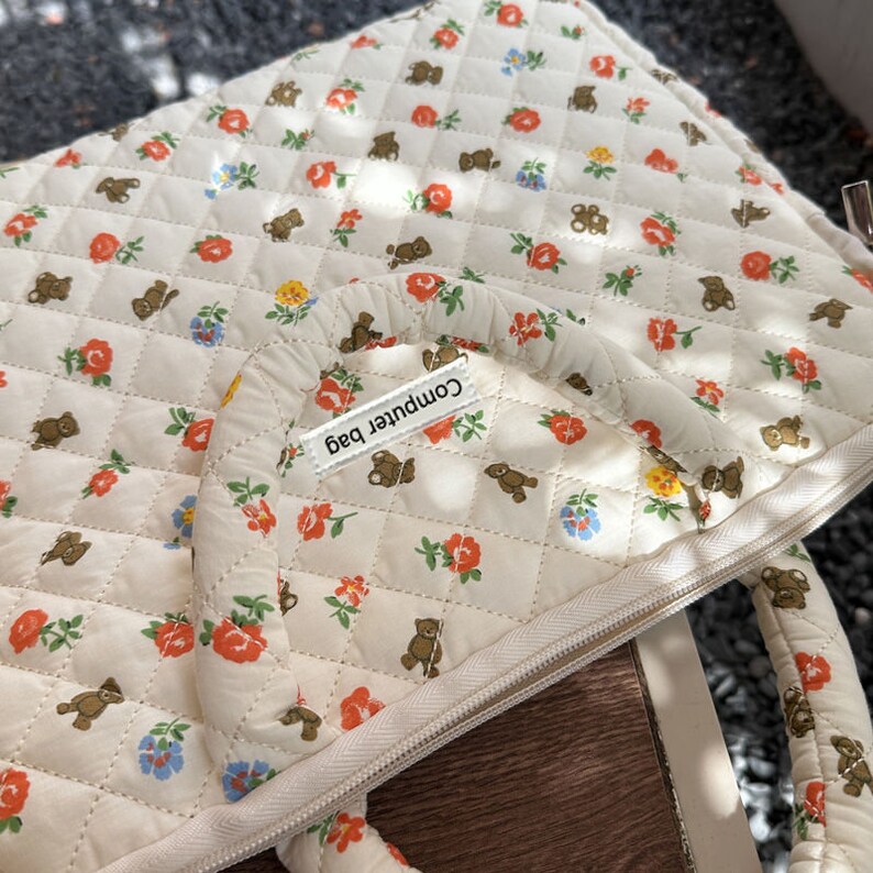 Luxury Cotton Flower Laptop Sleeve Liner Bag 14 16 Inch Case Etsy