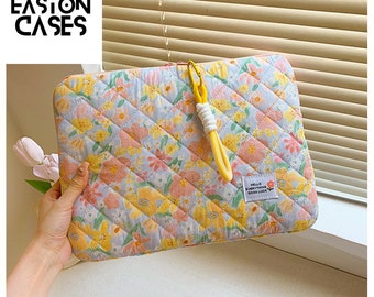 Luxury Cute Flower Laptop Sleeve Case Bag 11 13 14 15.6 inch Cover for MacBook Air 13 14 16 for Women Laptop Bag