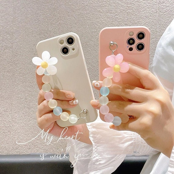 For iPhone 15 Pro Max 14 13 12 11 XS XR Luxury Flower Wrist Strap