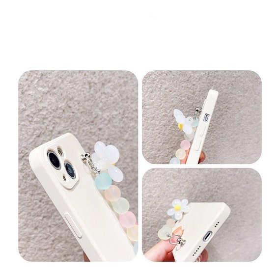 wowacase Luxury iPhone Case with Lanyard for iphone14promax iPhone13 iPhone12 (Color: White)