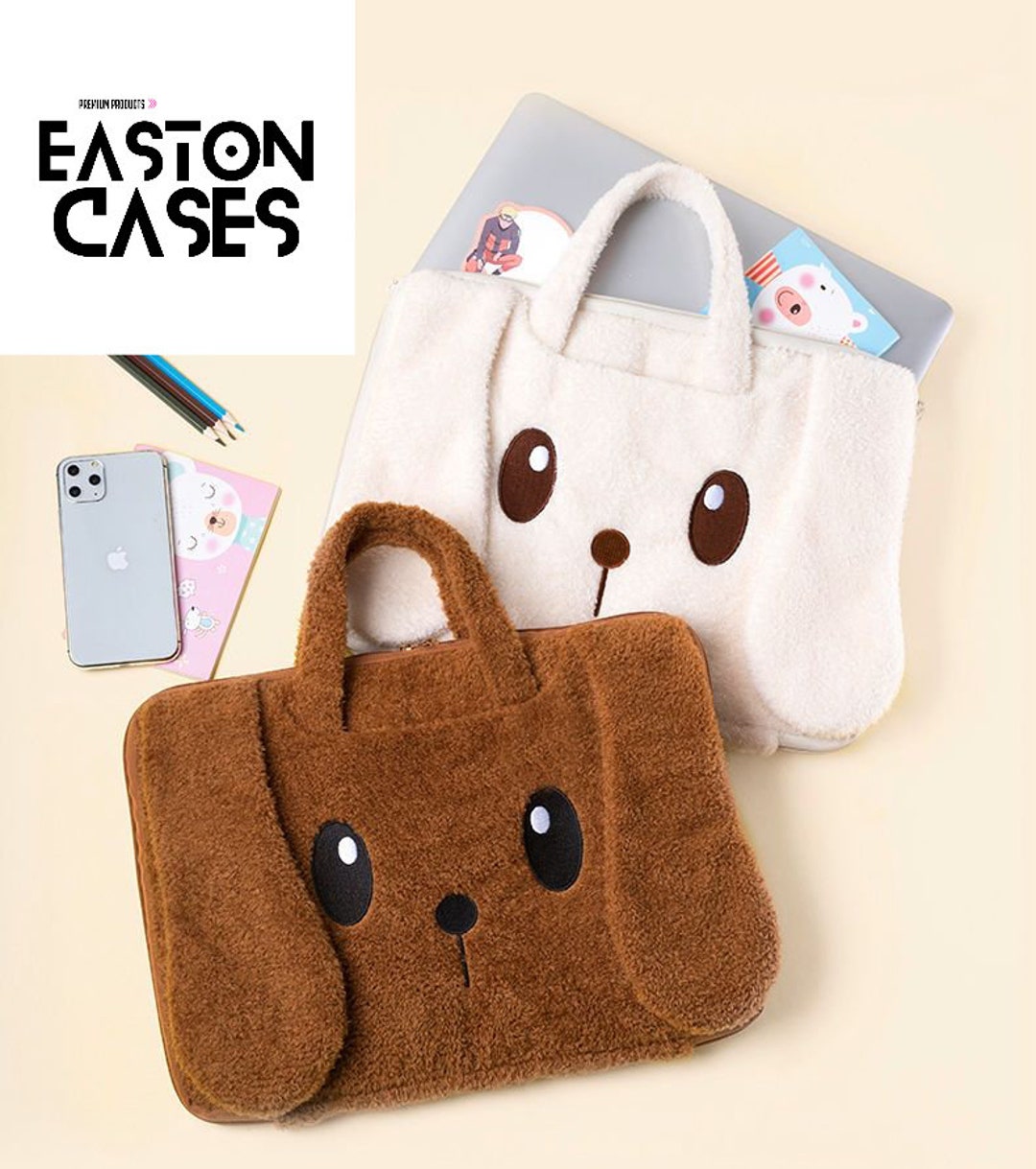 Cute Bear Face Hard-Shell Storage Case with Lock - 14-Inch red Travel Organizer