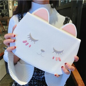 Cute Cat Cover for iPad 8th/7th 10.2 2020/2019 Air 1/2 9.7 Mini 1/2/3/4/5 7.9 Pro 10.5 11 PU Smart Tablet Case for Air 10.5 2019