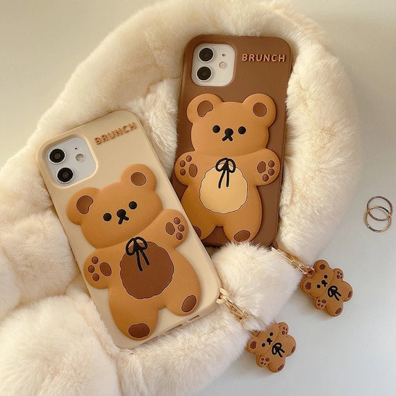 Ownest Funda compatible con iPhone XR, bonito diseño pintado de oso marrón  con mejillas para mujeres y niñas, a la moda, delgada, suave y flexible