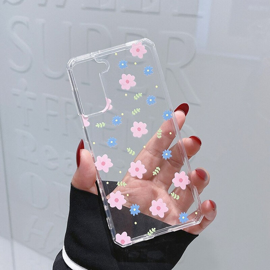 Luxury Transparent Cute Clear Flower Phone Case Samsung Galaxy Etsy