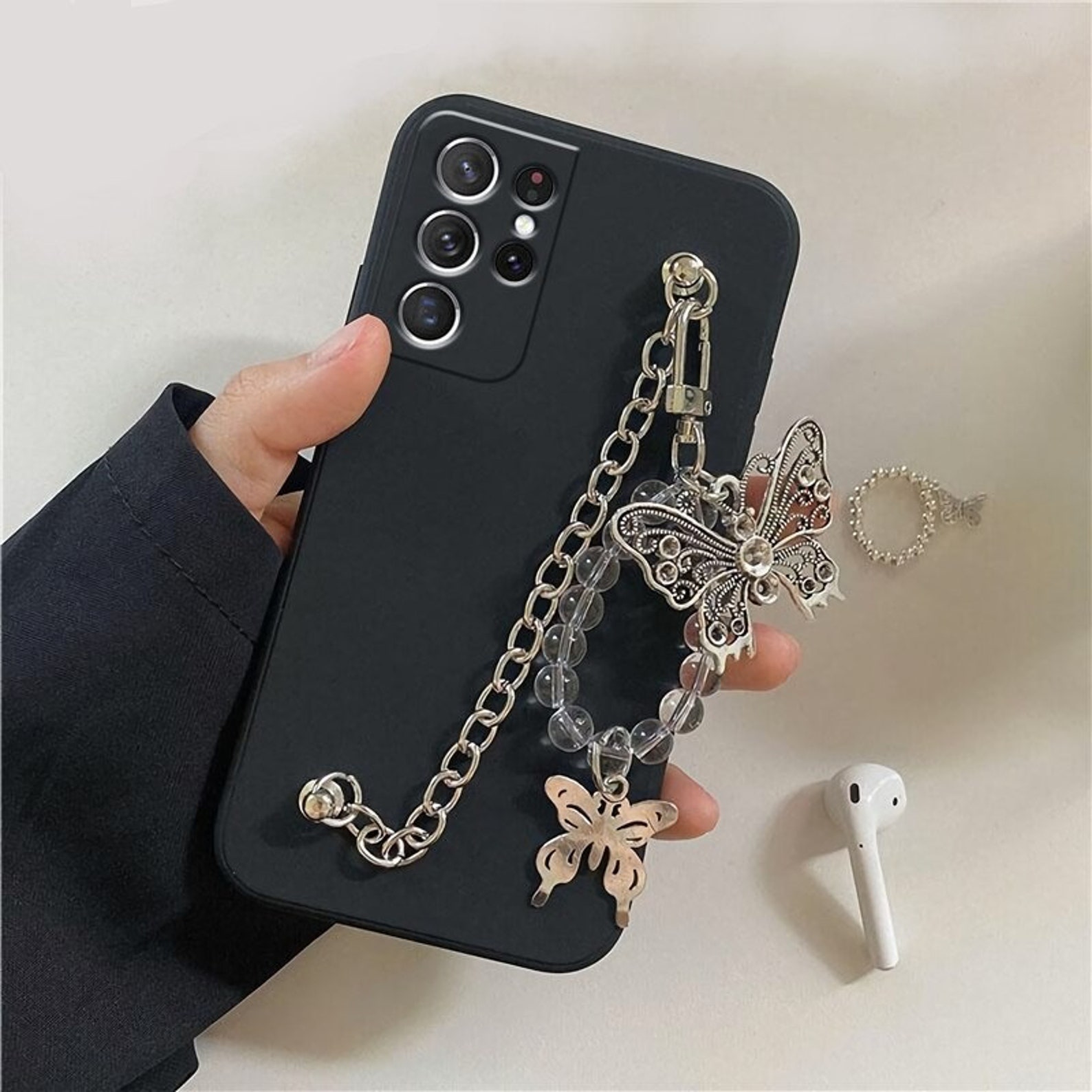 Luxury Butterfly Wrist Chain Bracelet Phone Cases for Samsung Etsy
