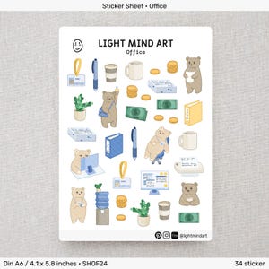 Office - Sticker Sheet • SHOF24 | Stickers für dein Journal und Scrapbook, Büro, Office, Arbeit, Alltag, Firma, Geld, Schreibwaren