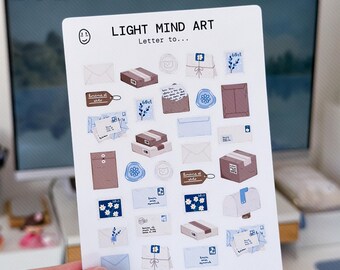 Deco Sticker Sheet – Cute Letter Stickers for Journal, Planner & Scrapbook • Letter to...
