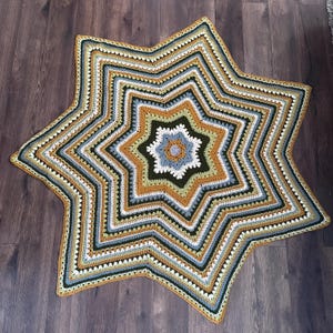 Crochet Blanket / Retro Blanket / 6 Day Star Blanket