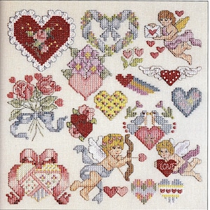 Vintage Cross Stitch Patterns PDF Instant Download Collection of Valentines