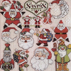Vintage Cross Stitch Patterns PDF Instant Download Collection of Santas