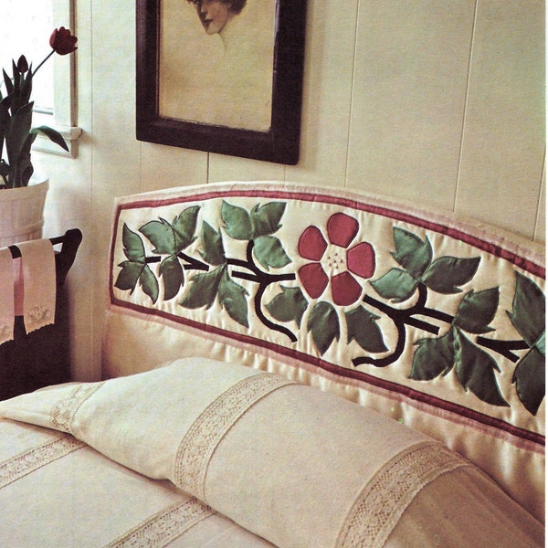 Vintage Applique Pattern PDF Instant Download Elegant Floral Headboard Covering