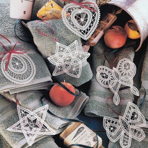 Vintage Battenberg Lace Pattern PDF Instant Download Six Ornate Lace Ornaments