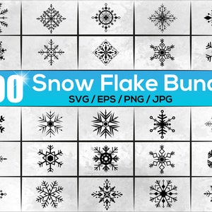 Snowflake SVG Bundle, Winter flake svg, Christmas Snowflake svg, Decor svg Silhouette Cut File, Clipart Snowflake Digital Download