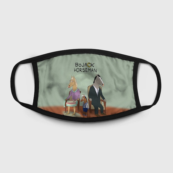 BoJack Horseman Face Mask Reusable Washable 100 Cotton Etsy