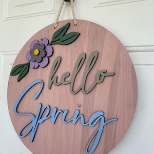 Hello Spring 16&quot; Door Sign