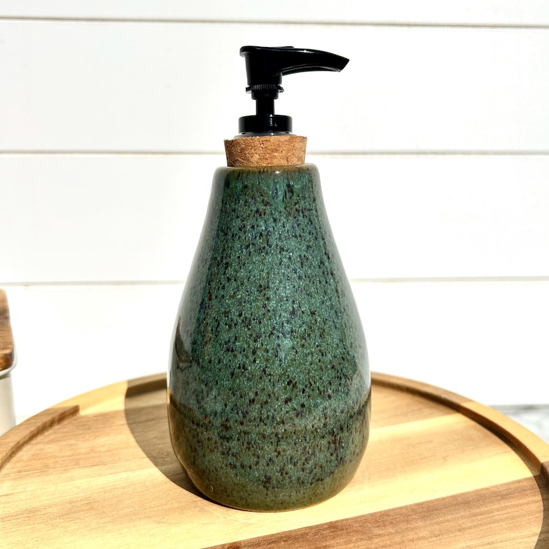 Handmade Green Speckled Soap Dispenser