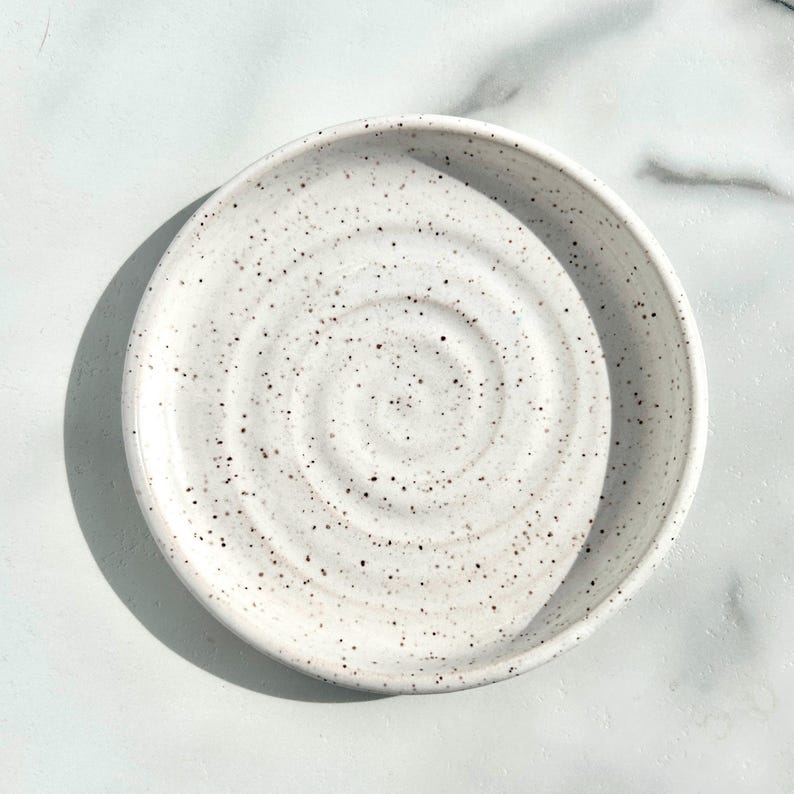 Handmade Ceramic Pedestal Pet Bowl: Whisker-Friendly, Non-Tip White