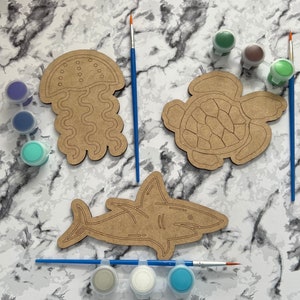 Under the Sea Paint Kit | Kids DIY Paint Craft Kit | Ocean Animal Party Favor |Custom Christmas Gifts for Kids | Stocking Stuffer Ideas