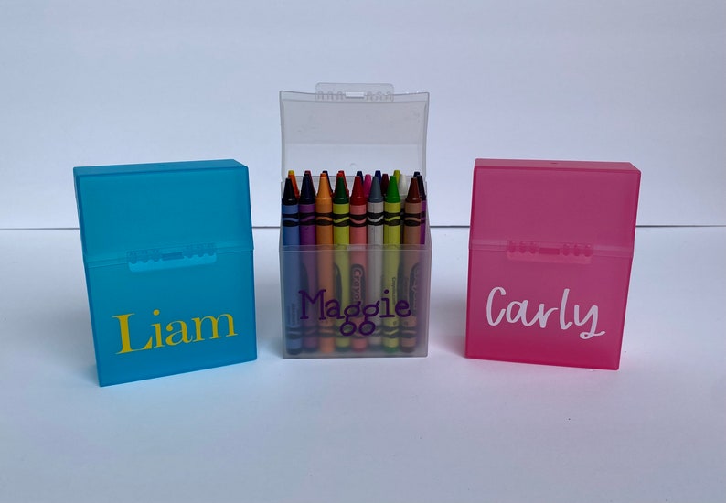Personalized Crayon Container Personalized School Supplies image 0
