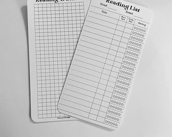 Undated Blank Reading Tracker and Reading List Bookmark | Custom Paper Bookmark | Trendy Bookmark | Reading Goal Habit Tracker Bookmark