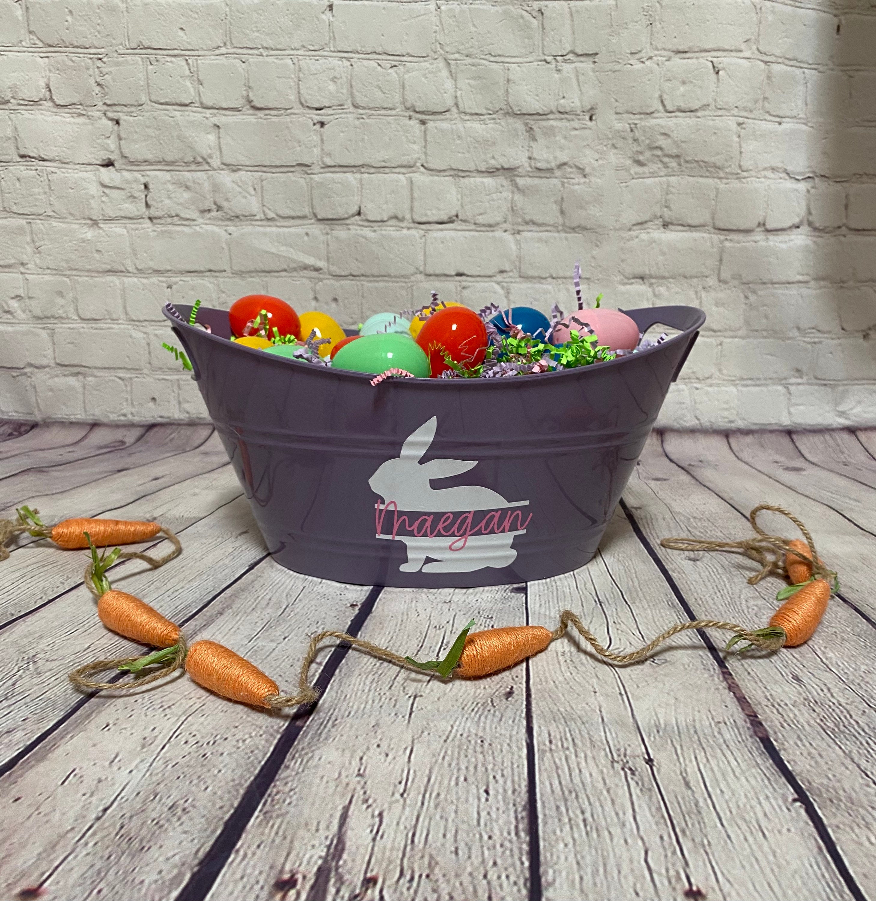 Personalized Easter Basket Plastic Easter Bucket Custom Etsy