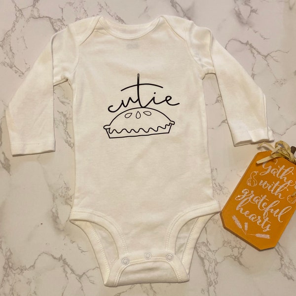 Cutie Pie Baby Bodysuit | Thanksgiving Baby Outfit | Cute Fall and Thanksgiving Baby Outfit | Infant and Toddler Clothing for Thanksgiving