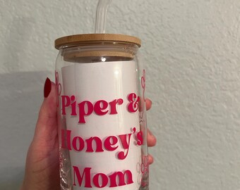Copo de vidro personalizado para mãe de animal de estimação | Copo de vidro para copo de bebida | Copos personalizados | Copo personalizado para amantes de cães | Presente de Natal para encher meias