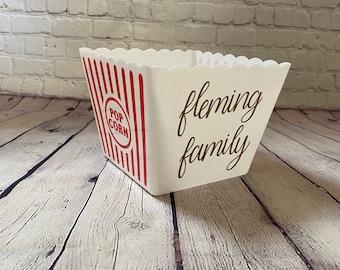 Personalized Popcorn Bucket | Popcorn Container | Movie Night | Custom Party Favor | Family Gifts | Date Night | Christmas Gift Ideas