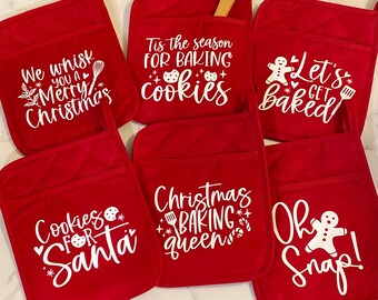 Agarradera navideña / Decoración navideña para la cocina / Regalo navideño / Horneado navideño / Regalo navideño divertido / Decoración navideña para hornear galletas