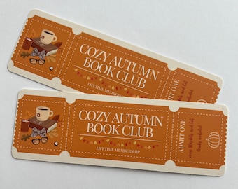 Cozy Autumn Book Club Bookmark | Custom Fall Bookmark | Gifts for Book Lovers and Readers | Bookish | Booktok