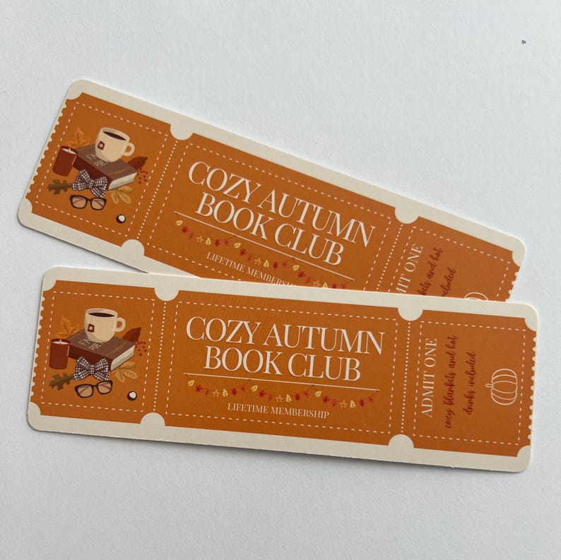 Cozy Autumn Book Club Bookmark | Custom Fall Bookmark | Gifts for Book Lovers and Readers | Bookish | Booktok