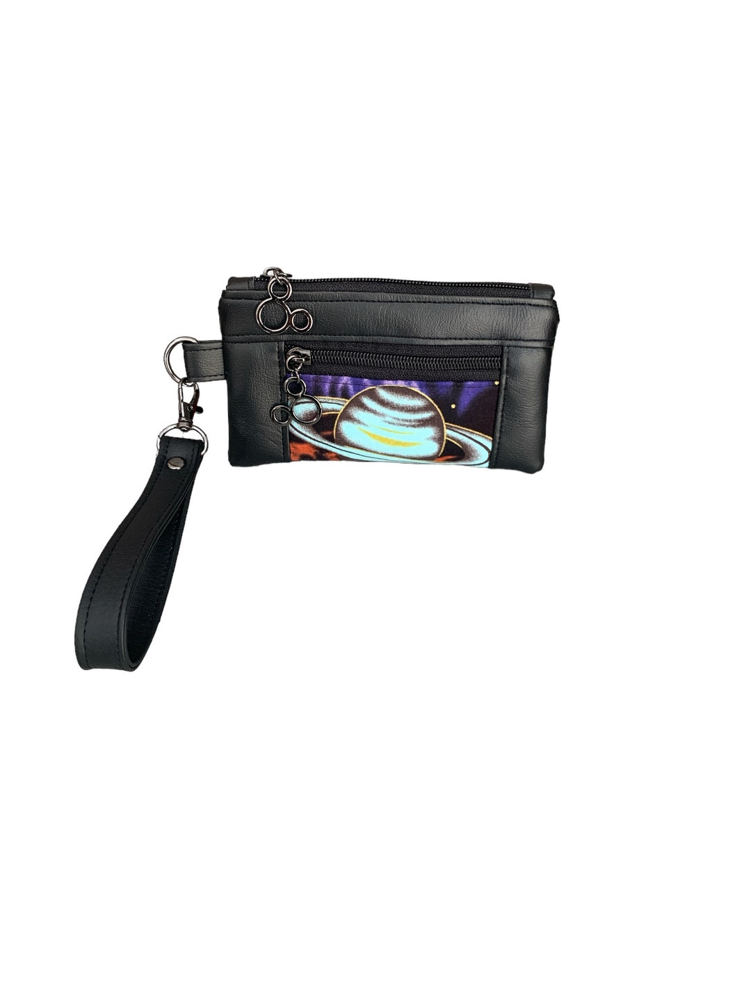 Black ID Wallet/wristlet With Feature Etsy