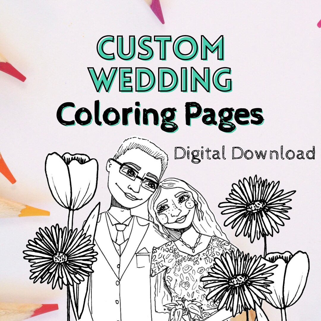 Custom Wedding Coloring Pages Digital - Il 1080xN.3699271190 Inkq 