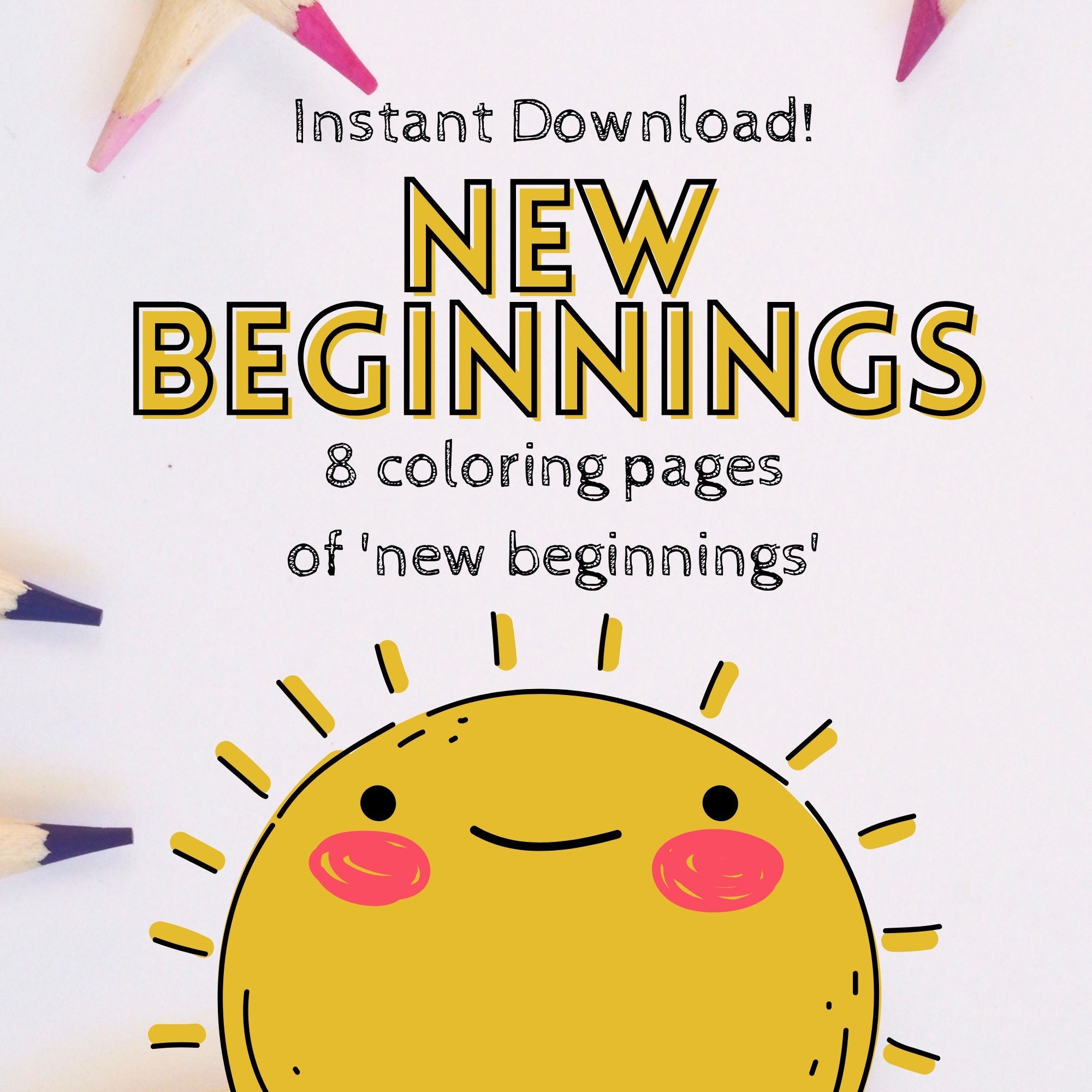 Coloring Pages 'new Beginnings' Digital Download - Etsy