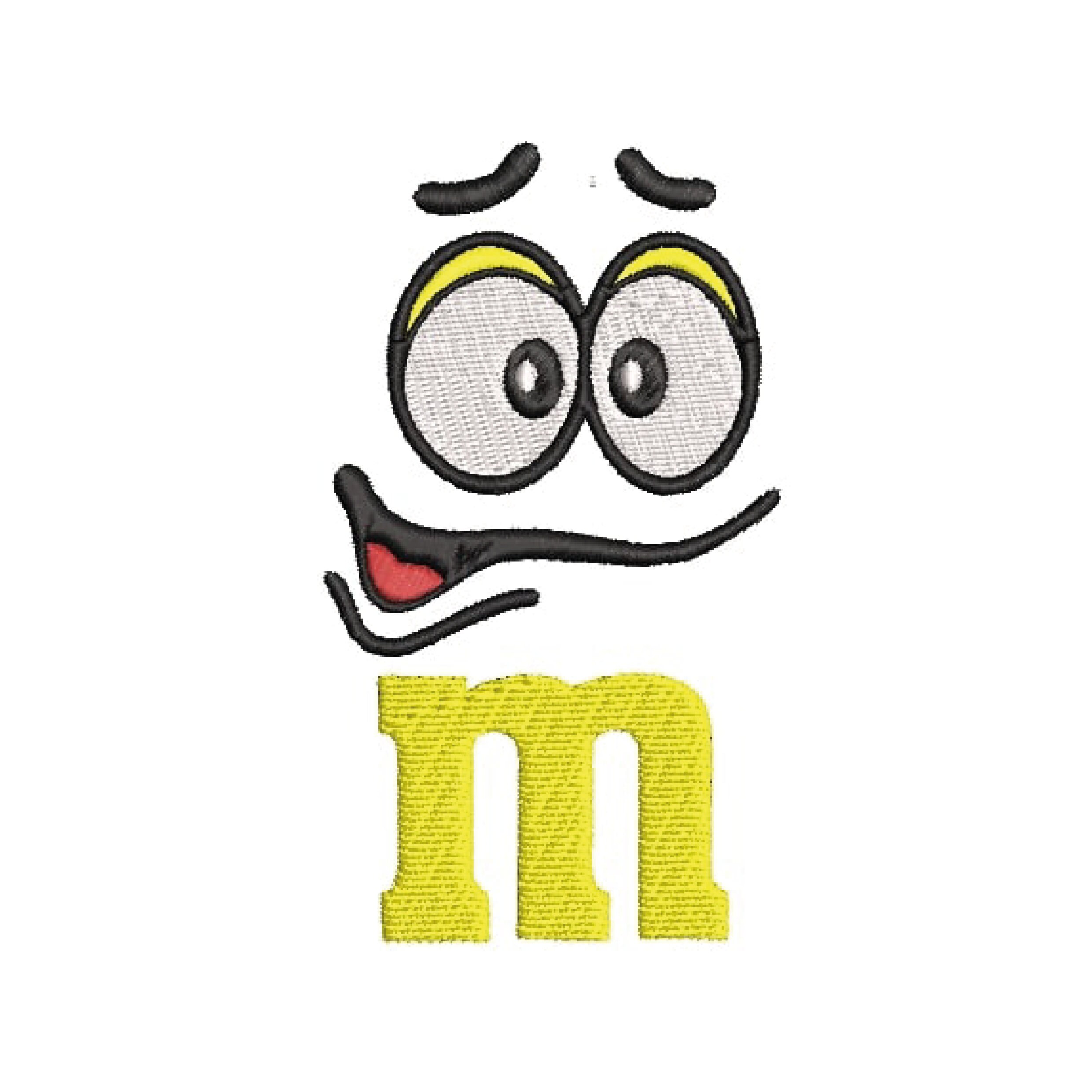 Smiling face m&m's Machine Embroidery Design File Etsy