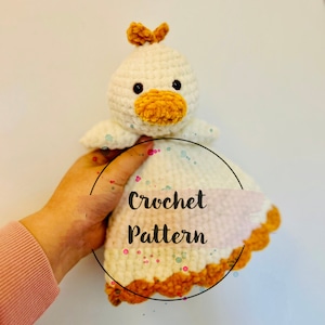 PATTERN Daisie the Duckie Crochet Lovey Pattern amigurumi duck baby comforter crochet pattern