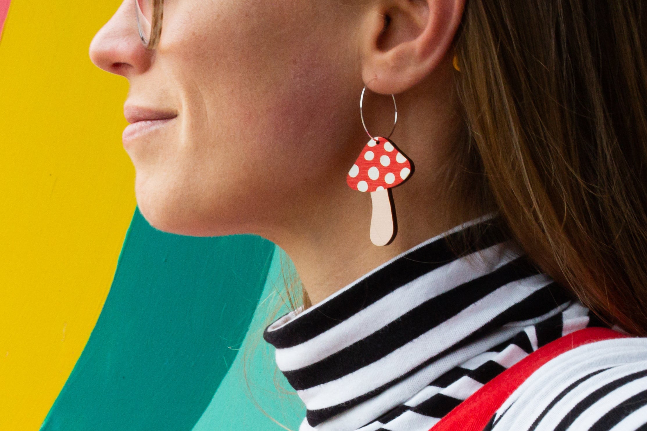 Mushroom Earrings. Fun Quirky Statement Earrings. Vegan and Etsy UK