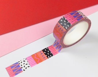 Washi Tape - Colourful Stripe Pattern - Cute Stationery - Bullet Journal Paper Tape - Scrapbooking Supplies