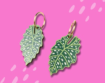 Houseplant Earrings - Alocasia Begonia Leaf Jewellery - Wooden Leaf Earrings - Wood Alternative to Acrylic Jewellery *PRE-ORDER*