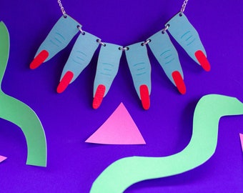 Halloween Jewellery - Witch Necklace - Witches Fingers statement necklace - 90s childhood nostalgia