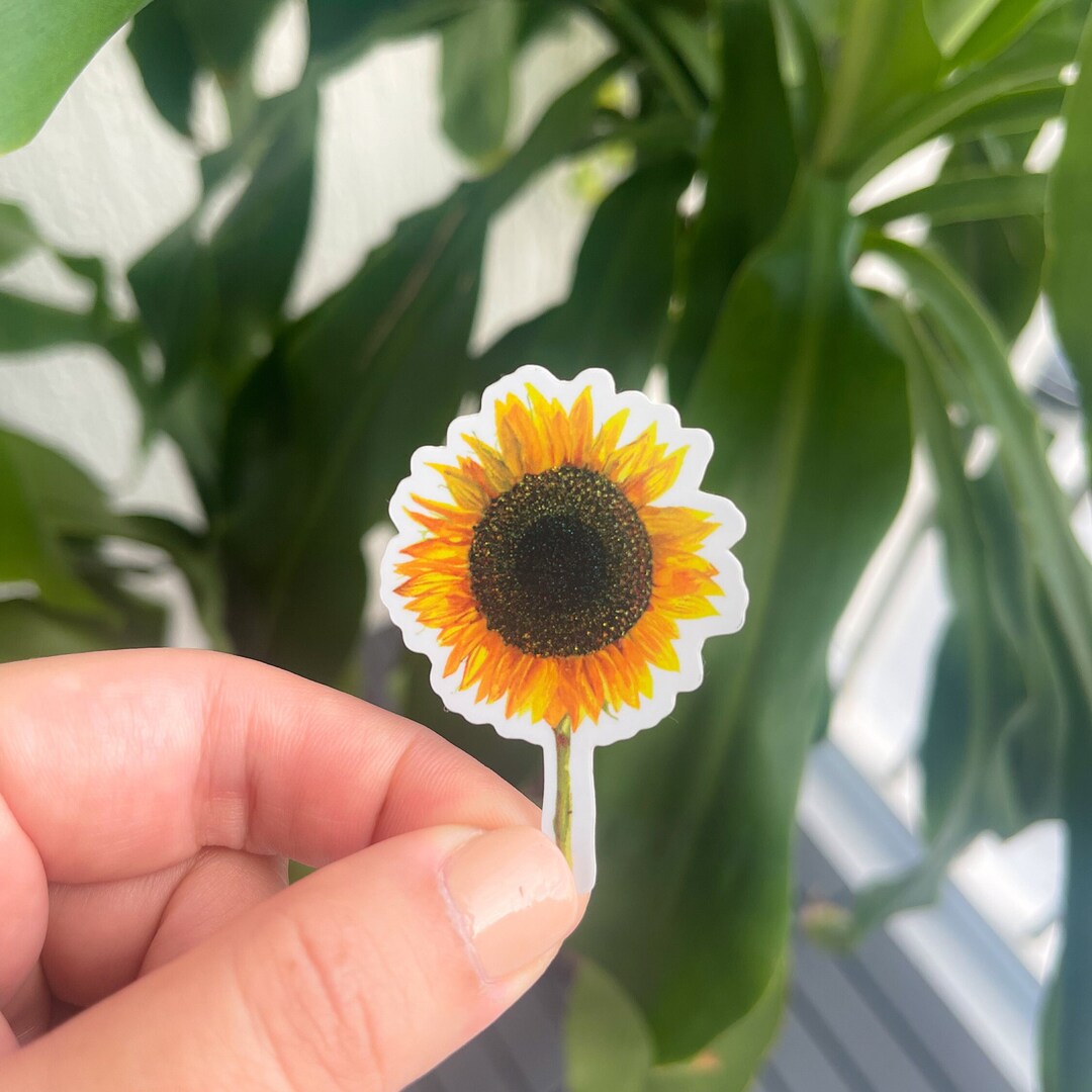 Sunflower Glitter Effect Sticker Etsy