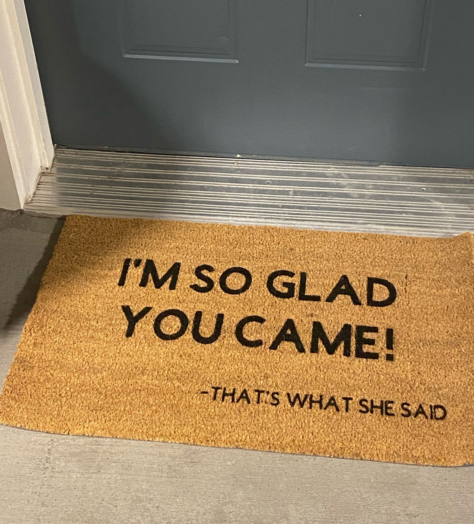 Im so glad you came doormat customized doormat funny Etsy
