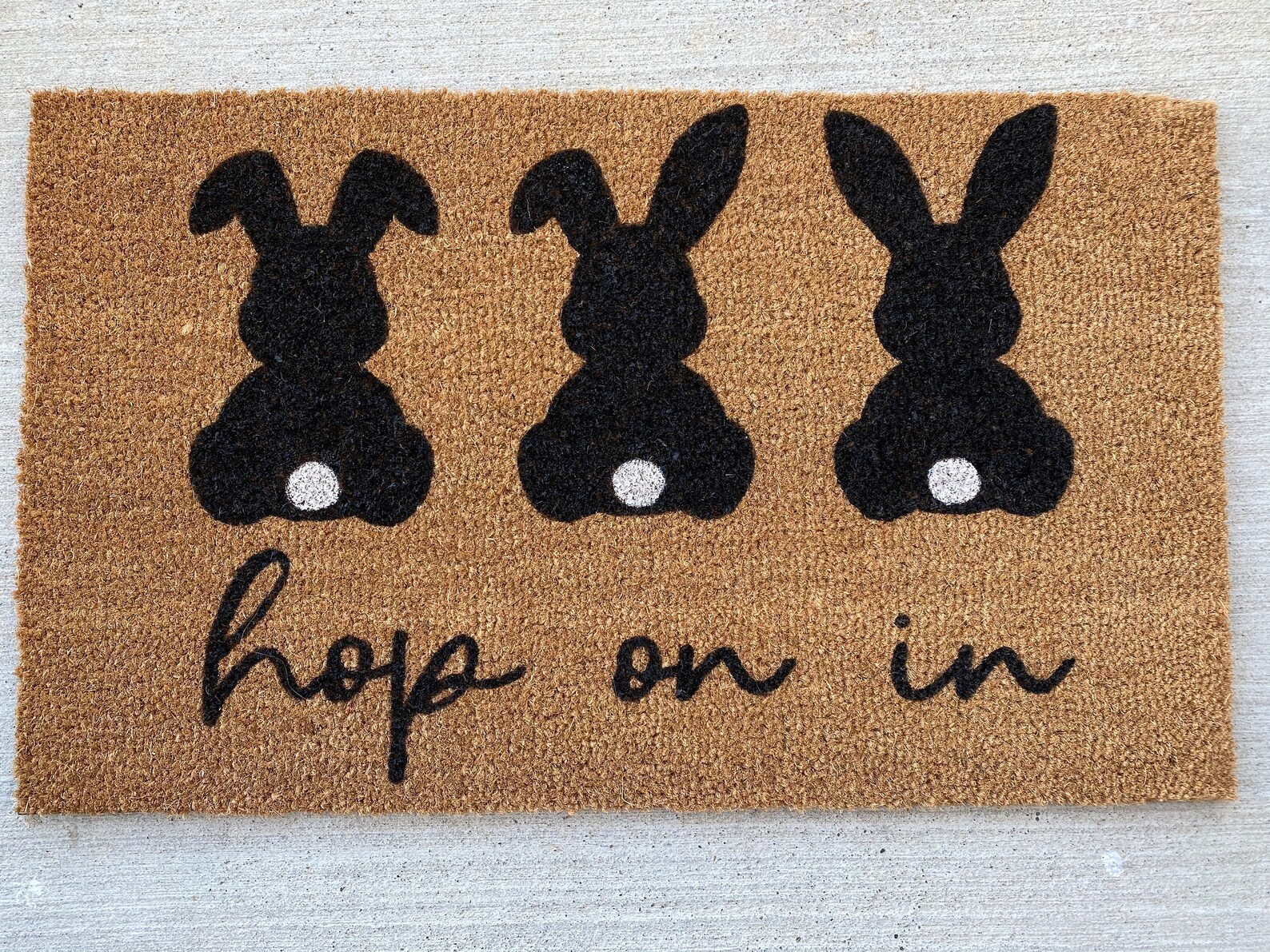 Easter Doormat Bunny Bunny Doormat Hop on In Cute Doormat Etsy