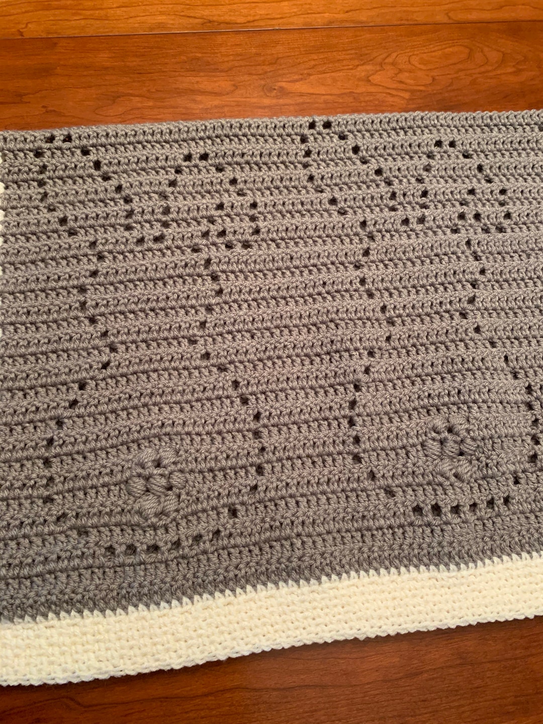 Crochet Baby Blanket/rabbit Filet Crochet Baby Blanket/nursery Decor ...